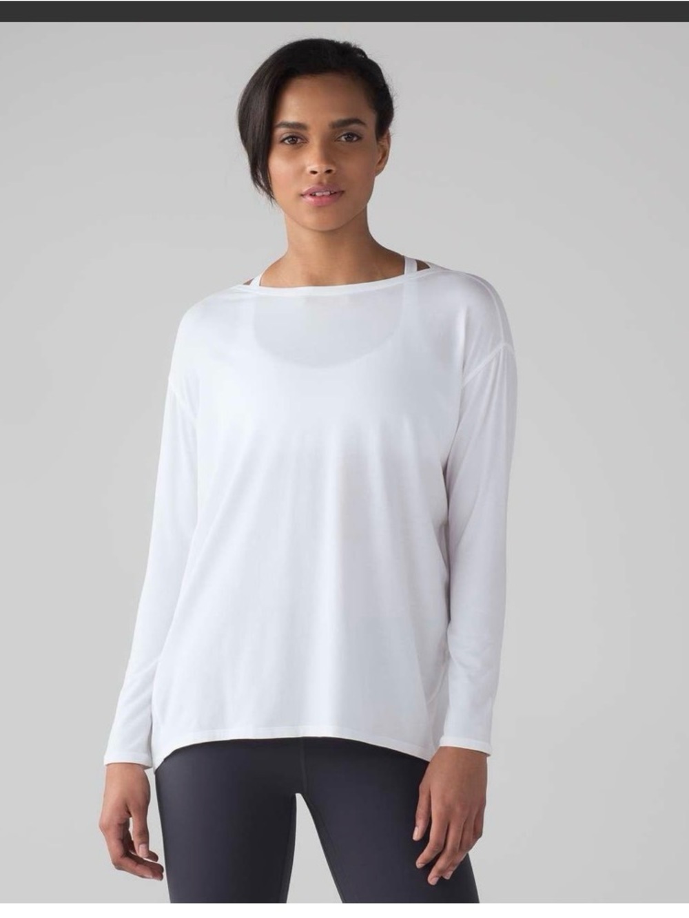 Lululemon Back in Action White Long-Sleeve Top